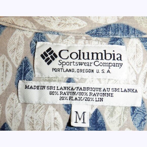 Columbia tan&blue S/S button down shirt - Picture 4 of 4